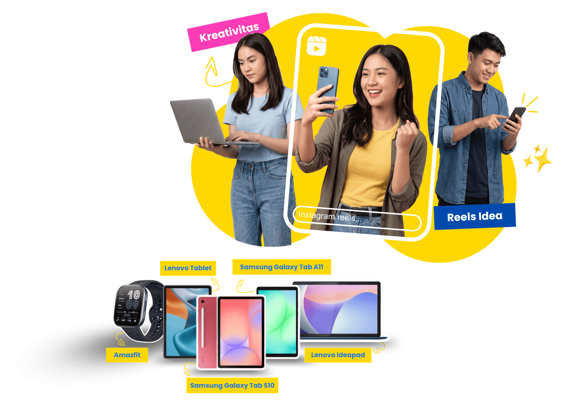 Hadiah kompetisi: 1 Laptop Lenovo IdeaPad, 1 Samsung Galaxy Tab S10 Lite, 1 Lenovo Tablet Motopad, 2 Samsung Galaxy Tab A11, dan 5 Smartwatch Amazfit