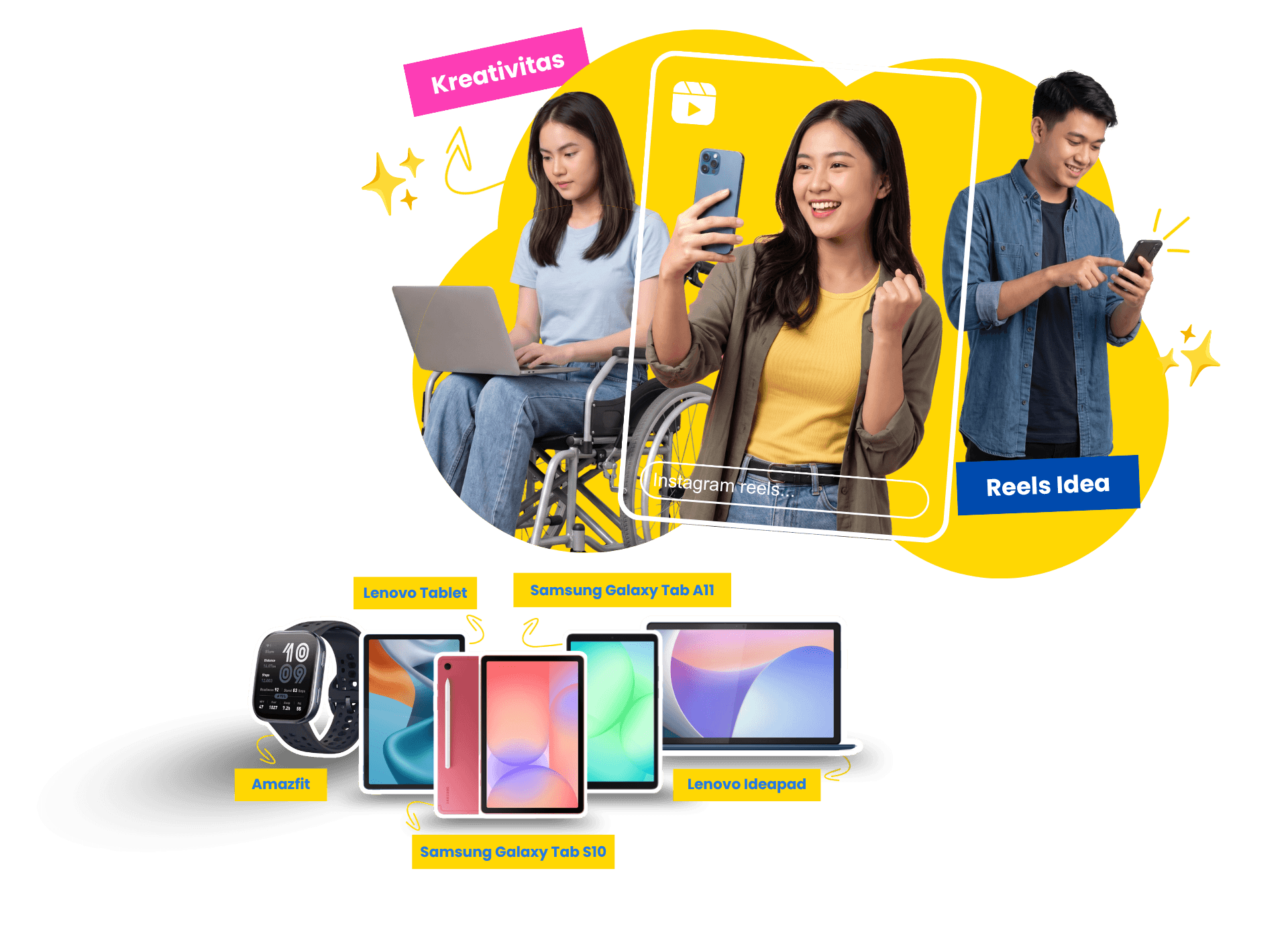 Hadiah kompetisi: 1 Laptop Lenovo IdeaPad, 1 Samsung Galaxy Tab S10 Lite, 1 Lenovo Tablet Motopad, 2 Samsung Galaxy Tab A11, dan 5 Smartwatch Amazfit